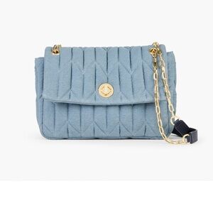 Talbots NWT CHAIN STRAP CROSSBODY BAG - QUILTED DENIM